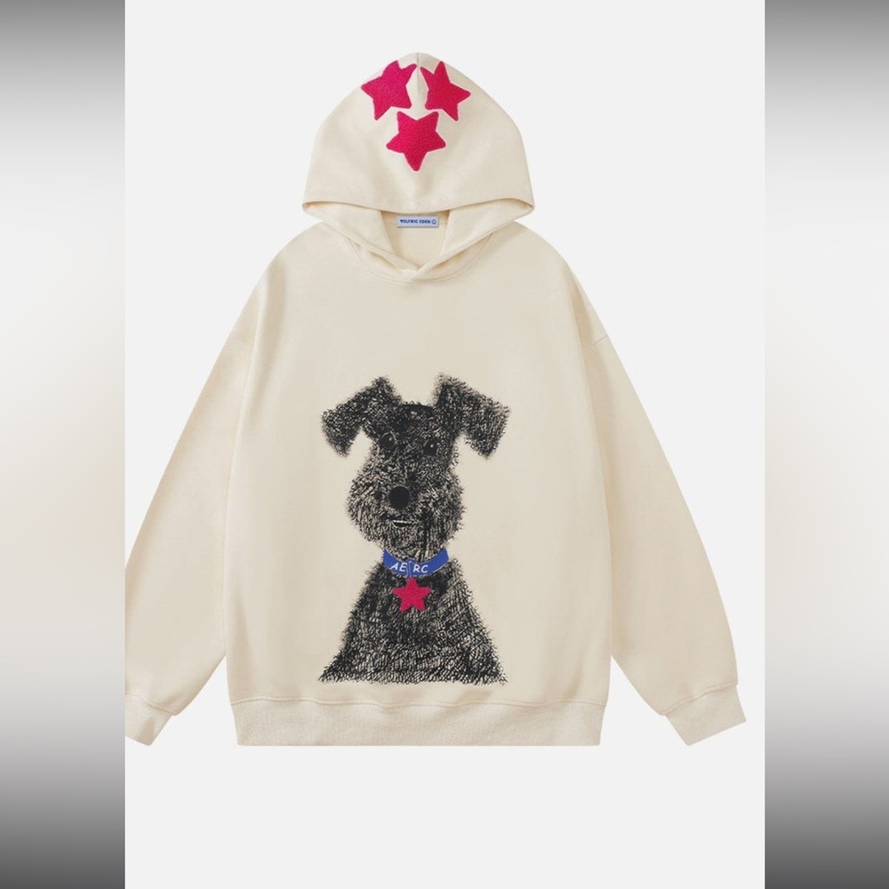 Aelfric Eden Cream Hoodie with Dog Graphic
